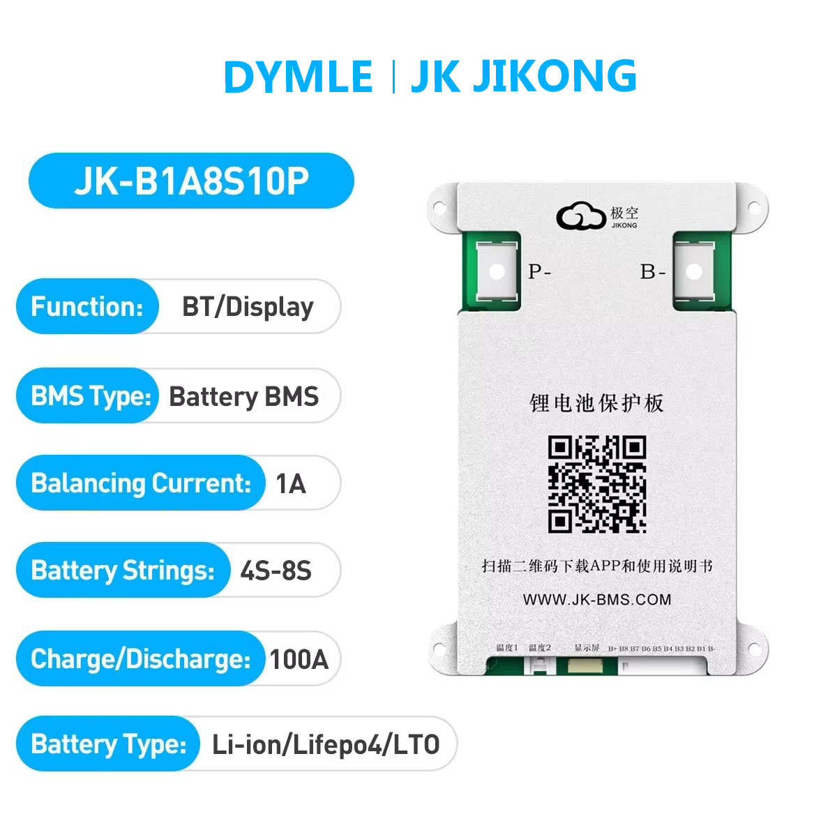 Smart Bms - JK JIKONG B1A8S10P Smart Active BMS