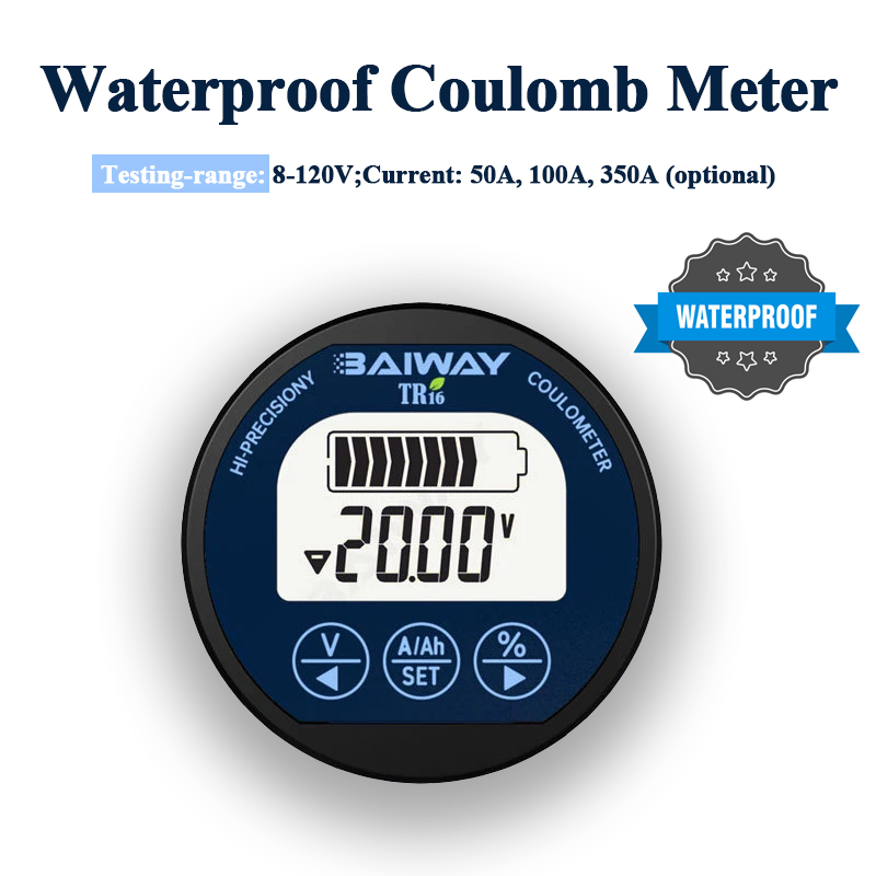 Battery Monitor Coulometer - TR16 80V 50A 100A 350A Battery