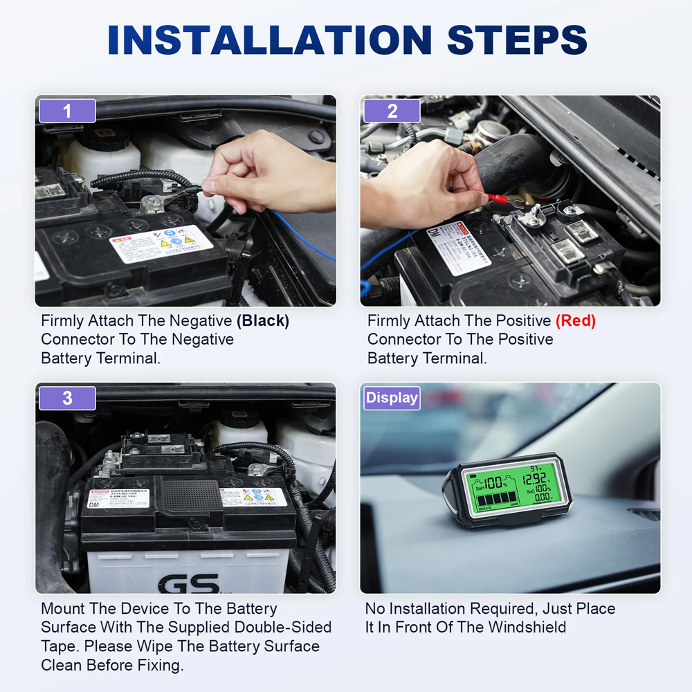 12V Battery Tester Battery Hea - огляд і ціна Battery Monitor Coulometer