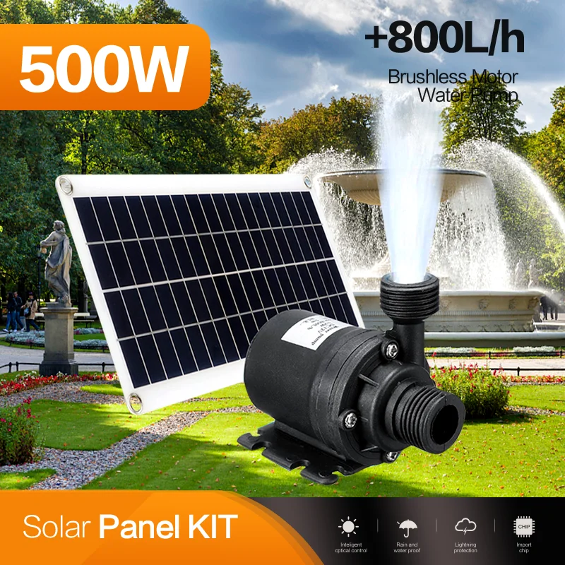 500W Professional Solar Water  - огляд і ціна Solar Pool Pump Kit