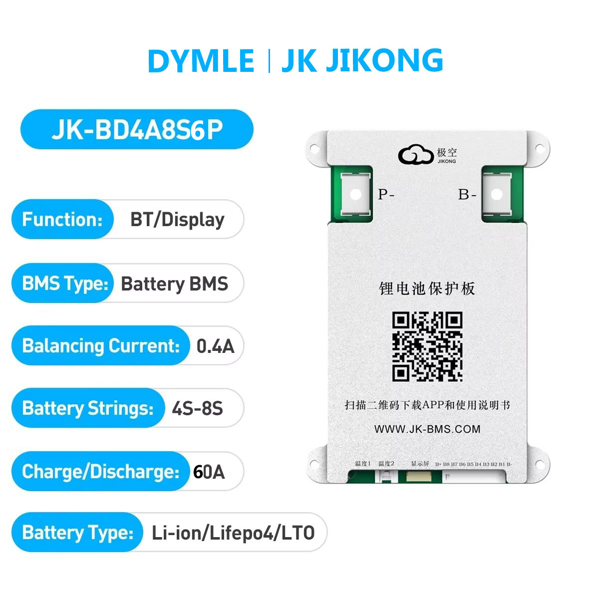 JK JIKONG Smart Active BMS BD4 - огляд і ціна Smart Bms